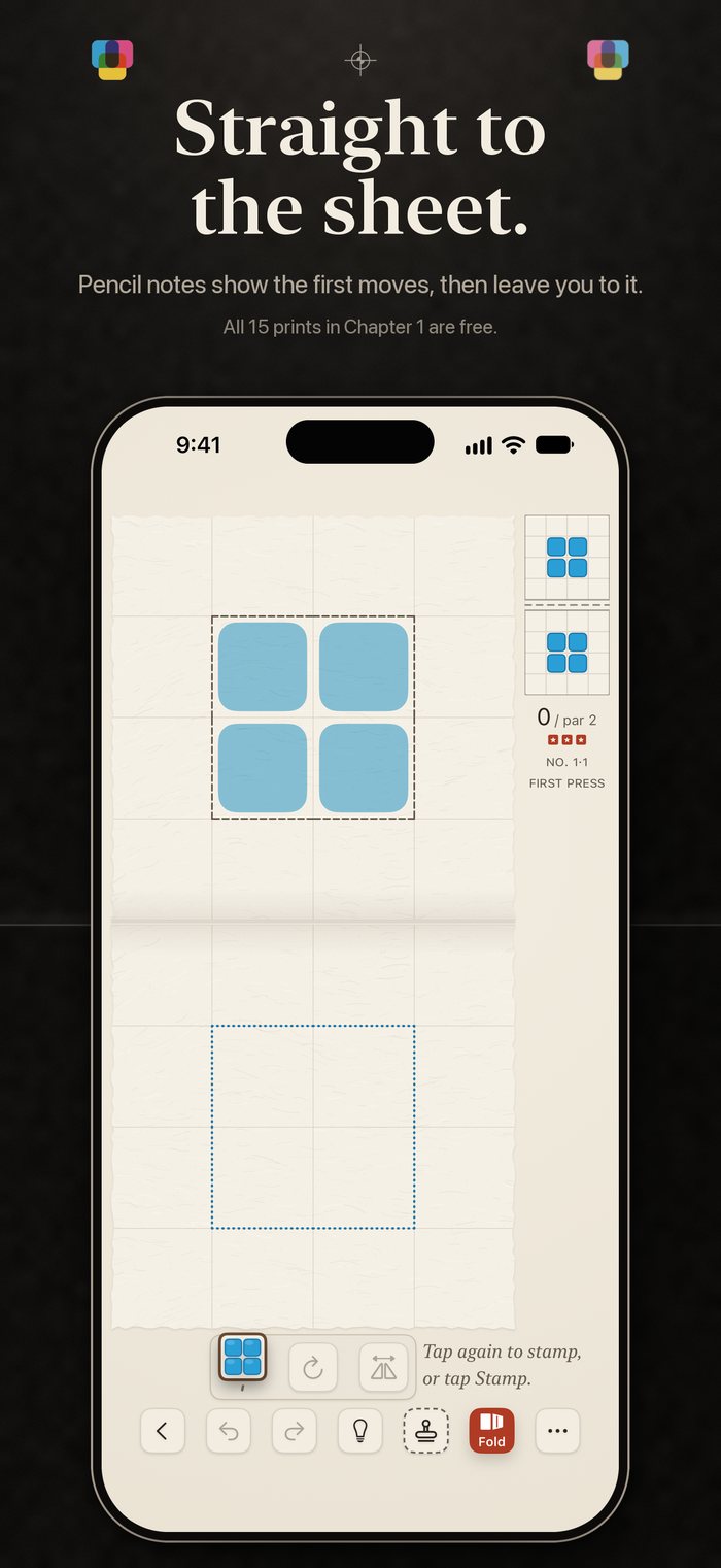 The first level with its pencil note, iPhone. Headline: Straight to the sheet.