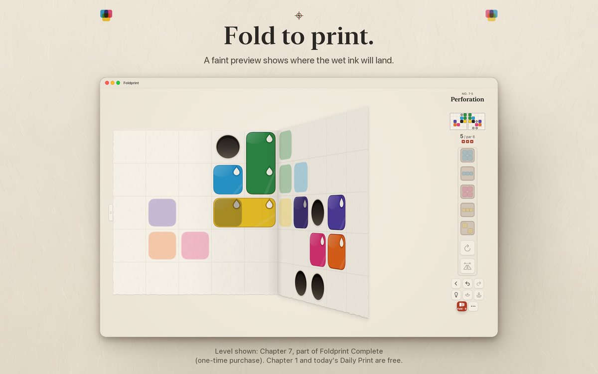 Level 7-5 mid-fold, Mac. Headline: Fold to print.